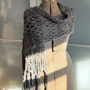 Morph Knitwear Gray Wool Scarf/Shawl